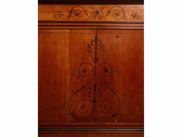 Cassettone Credenza Impiallacciato In Acero Carlo X Prima Met Del