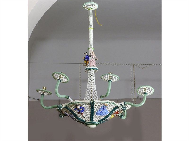 Lampadario in Ceramica Policroma