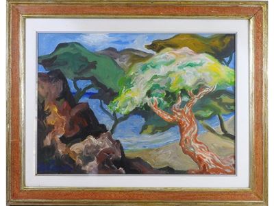 Paesaggio Marino con Alberi