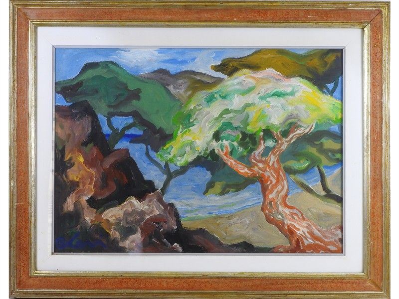 Paesaggio Marino con Alberi