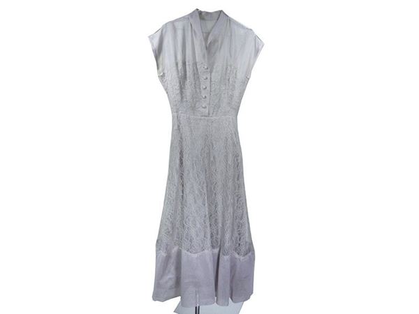 Grey organza and lace dress