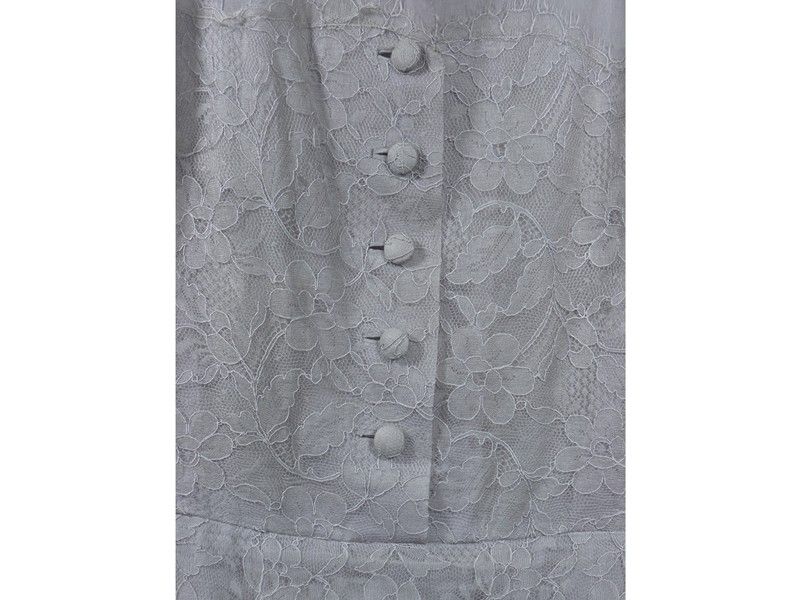 Abito in Organza e Pizzo Color Cenere