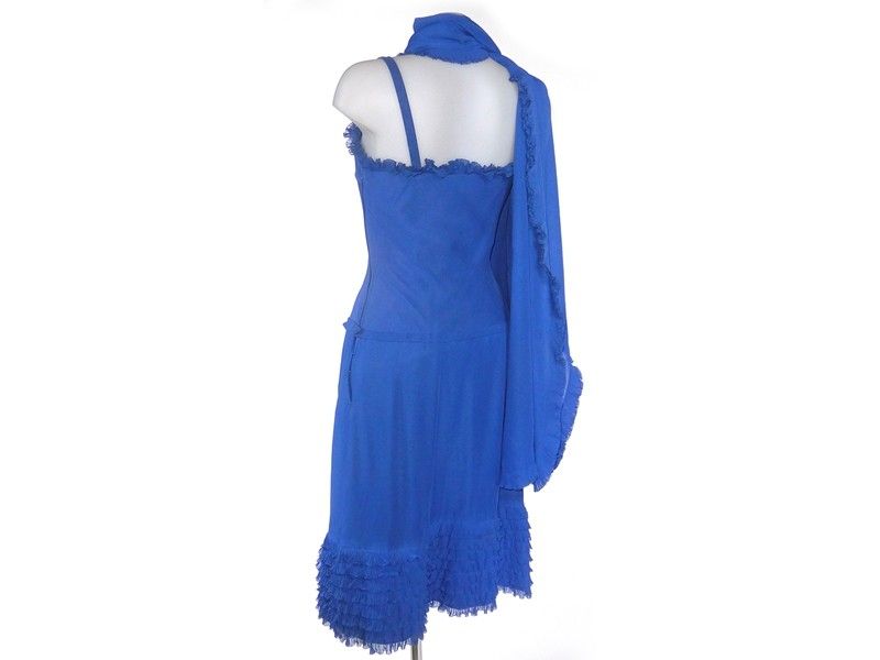 Abito da Cocktail in Seta Blu