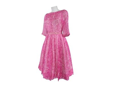 Abito da Cocktail in Organza Floreale Fucsia