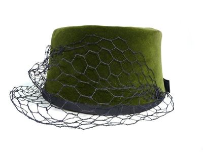 Cappello in Velluto Verde