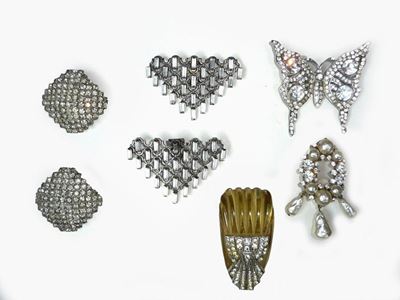 Lotto Composto da Tre Spille in Strass