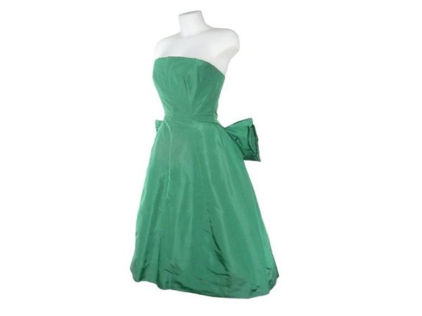 Green taffetta dress