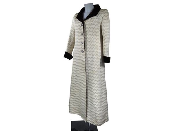 Beige wool evening coat