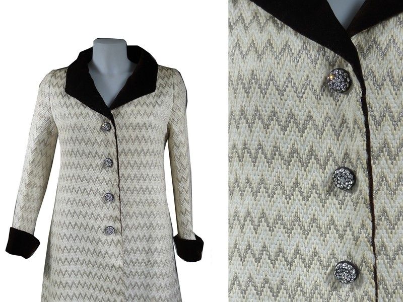 Cappotto da Sera in Lana Beige Spigata