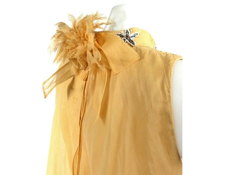Abito da Cocktail in Organza Color Albicocca