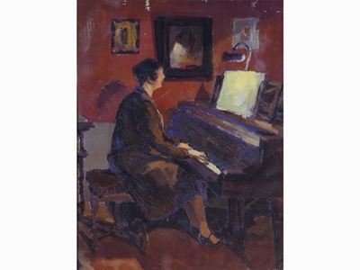 Donna al Pianoforte Anni Quaranta
