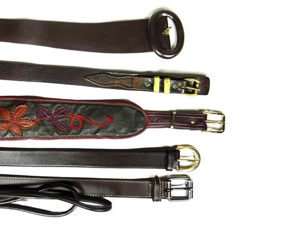Five leather belts