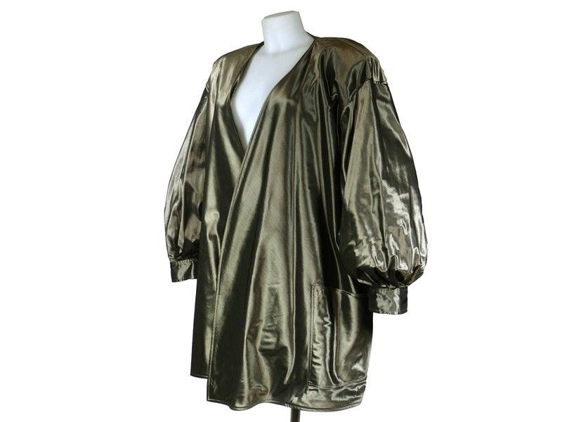 Soprabito in Seta Verde Militare Cangiante