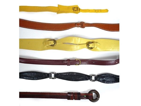 Six leather belts