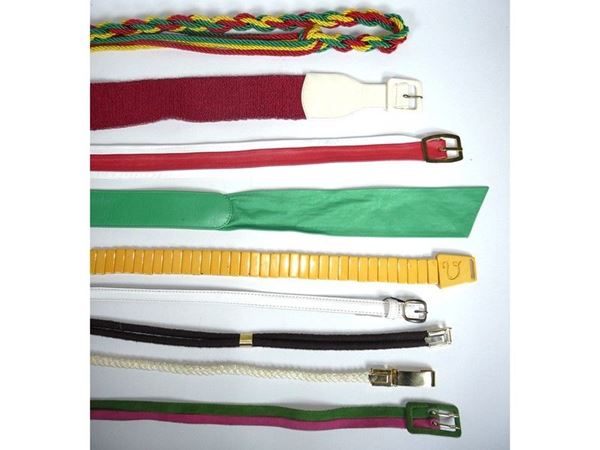Nine leather belts