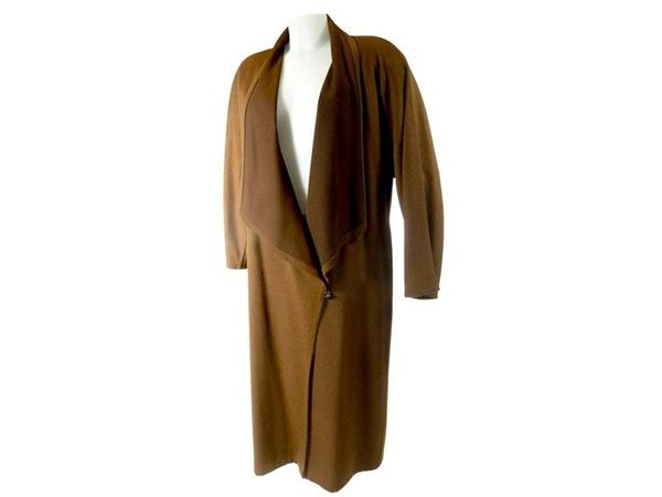 Cappotto in lana color tabacco