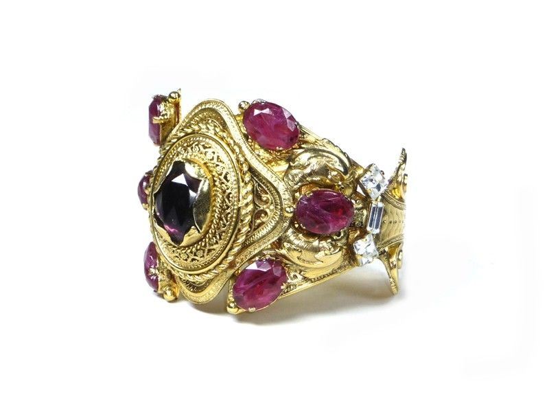 Bracciale Bijoux in Metallo Dorato e Vetro