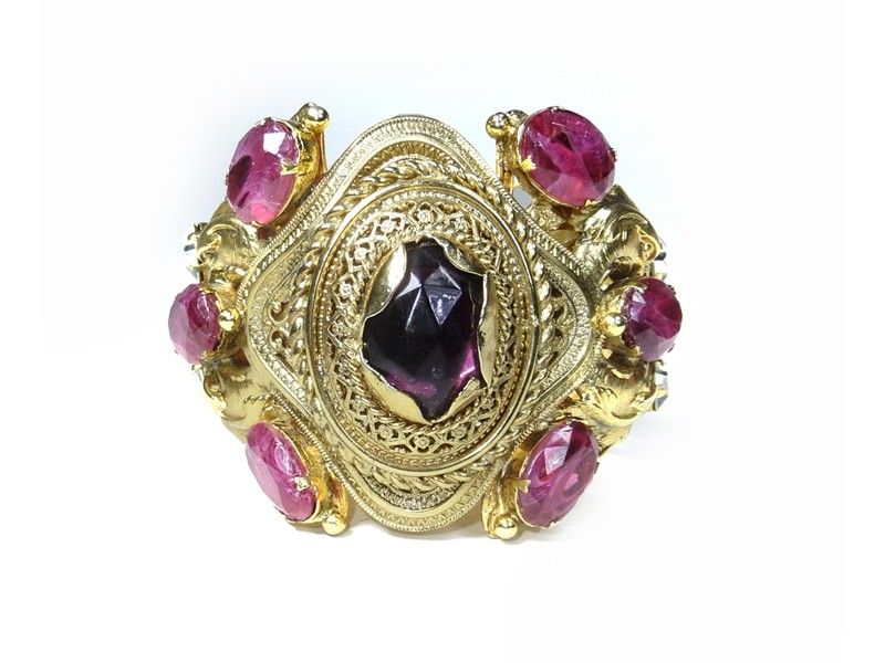 Bracciale Bijoux in Metallo Dorato e Vetro
