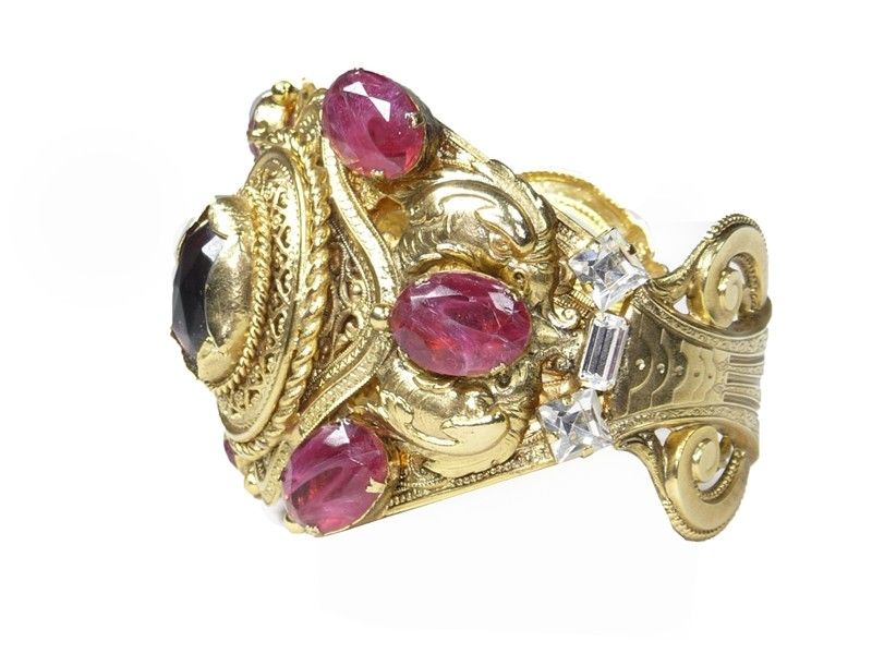 Bracciale Bijoux in Metallo Dorato e Vetro