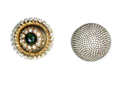 Due Spille Bijoux in Metallo Dorato e Strass
