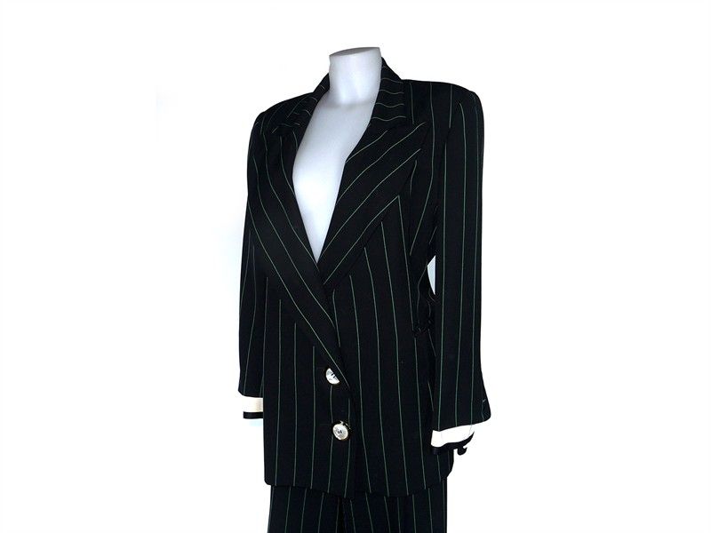 Tailleur in Lana Blu Gessata