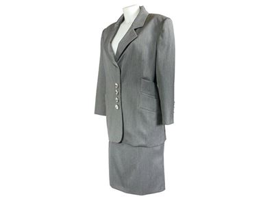 Tailleur con Gonna in Lana Grigia