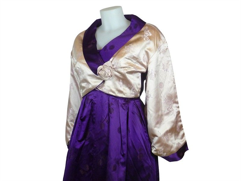 Completo in Seta Orientale Viola e Rosa