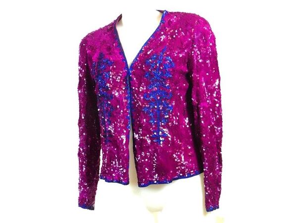 Giacchino in paillettes rosa e blu