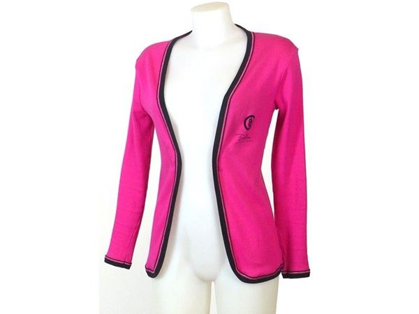 Cardigan in cotone fucsia