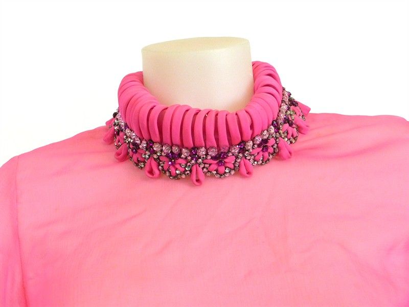 Blouse da Sera Sartoriale in Chiffon Rosa Confetto