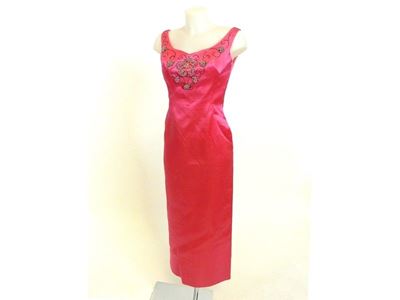 Abito da Sera in Raso Fucsia