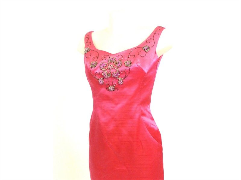 Abito da Sera in Raso Fucsia
