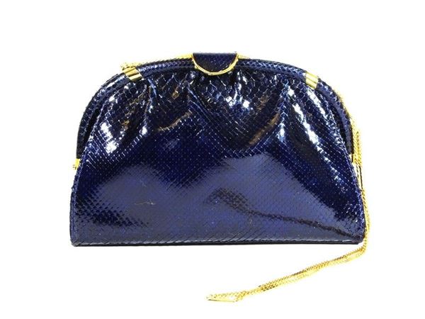 Blue lizard handbag