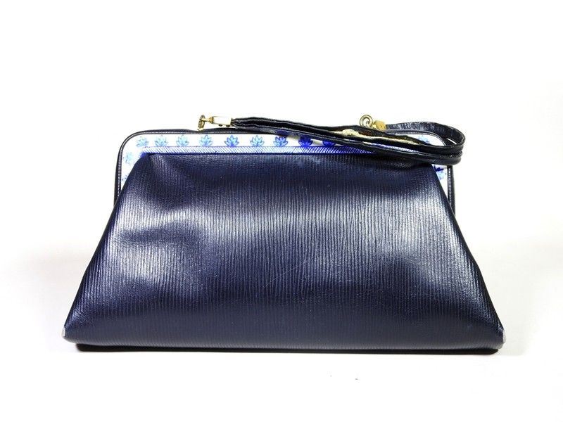 Borsa a Mano in Pelle Blu