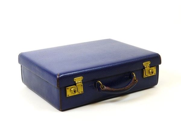 Blue leather briefcase