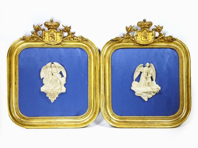 Coppia di Placche in Biscuit
