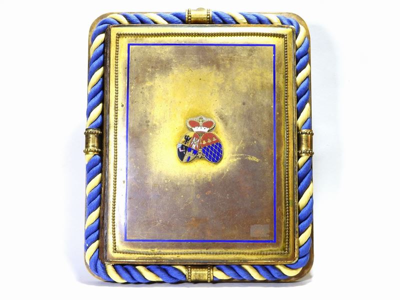 Legatura in Bronzo Dorato e Pelle
