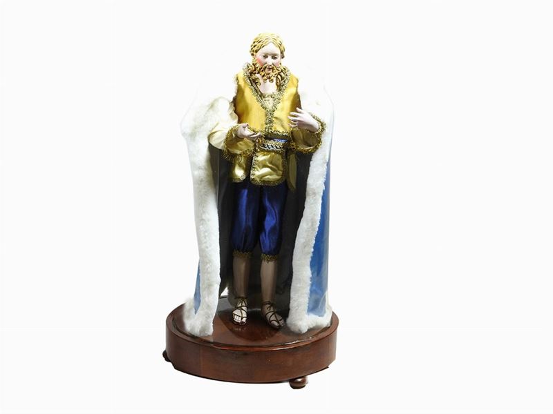 Figura da Presepe in Legno Policromo