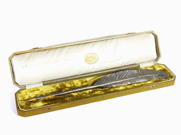 Silver Quill Dip Pen  (Roma, Luigi Tisiotti)  - Auction Curiosities from the Home of a Collector - III - Maison Bibelot - Casa d'Aste Firenze - Milano