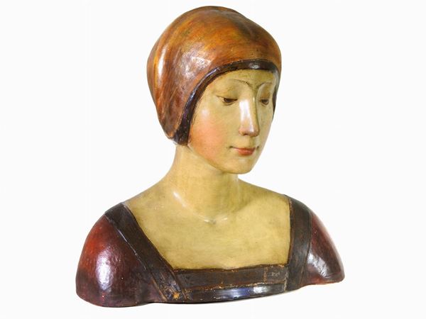 Polychrome Terracotta Bust of a Lady