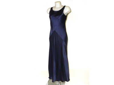 Abito da Sera in Seta Blu Perla