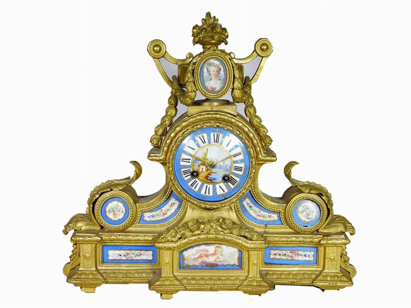 Orologio da Mensola in Gelamina e Porcellana