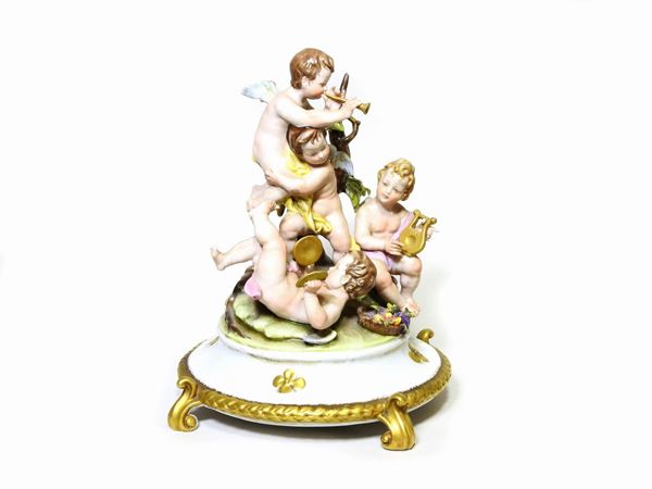 Painted Porcelain Figural Group