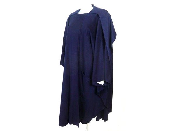 Blue wool cape