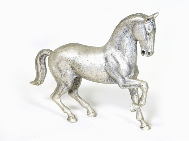 Cavallo in Metallo Argentato