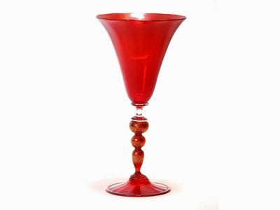 Calice in Vetro Soffiato Rosso Rubino