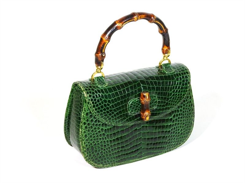 Borsa a Mano in Coccodrillo Verde
