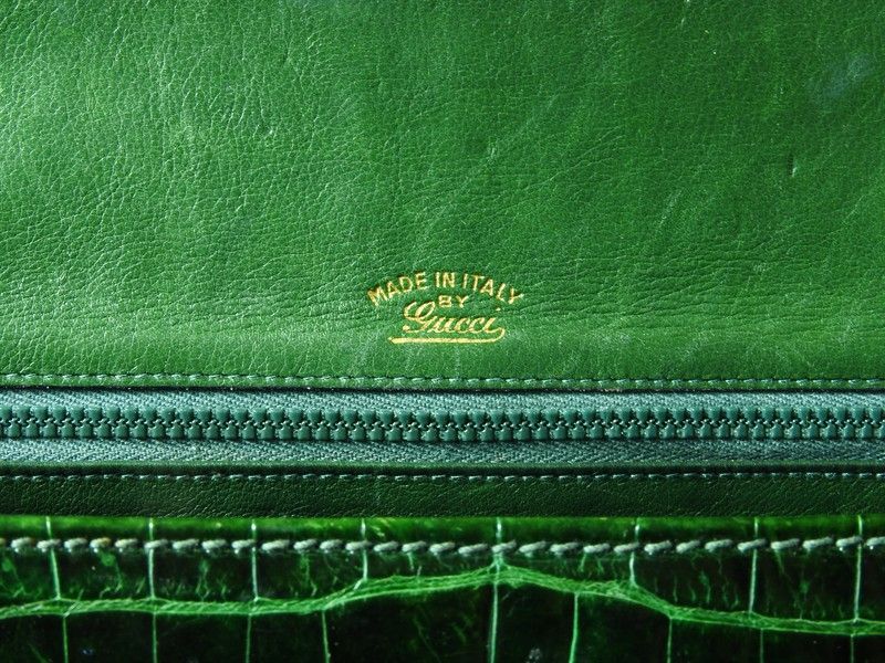 Borsa a Mano in Coccodrillo Verde