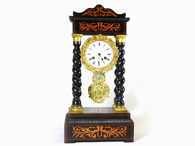 Orologio da Mensola Impiallacciato in Mogano