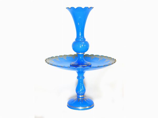 Turquoise Opaline Glass Centrepiece